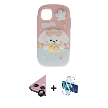 MARSİLYAN™- iPhone 11 Kılıf Akış Yansıma - Siyah 3D Antistatik Seramik Nano Ekran Koruyucu + Raze Metal Kamera Lens - SH