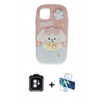 MARSİLYAN™- iPhone 11 Kılıf Akış Yansıma - Siyah 3D Antistatik Seramik Nano Ekran Koruyucu + PVD Metal Kamera Lens - YL