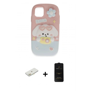 MARSİLYAN™- iPhone 11 Kılıf Akış Yansıma - Siyah 6D Antistatik Mat Seramik Hayalet Nano Ekran Koruyucu + Renkli Kamera Lens Koruma Cam - TU