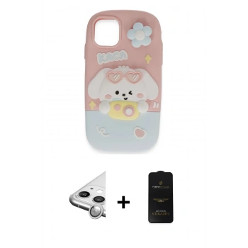 MARSİLYAN™- iPhone 11 Kılıf Akış Yansıma - Siyah 6D Antistatik Mat Seramik Hayalet Nano Ekran Koruyucu + Raze Metal Kamera Lens - GS