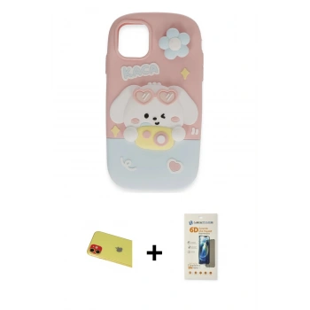 MARSİLYAN™- iPhone 11 Kılıf Akış Yansıma - Siyah 6D Mat Seramik Hayalet Nano Ekran Koruyucu + Rainbow Kamera Lens Koruma Cam - KI