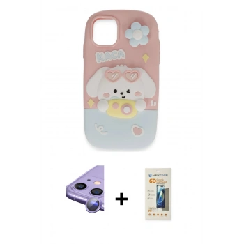MARSİLYAN™- iPhone 11 Kılıf Akış Yansıma - Siyah 6D Mat Seramik Hayalet Nano Ekran Koruyucu + Raze Metal Kamera Lens - MR