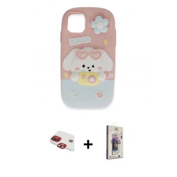 MARSİLYAN™- iPhone 11 Kılıf Akış Yansıma - Siyah Bilvis 3D Cam Ekran Koruyucu + Pers Alüminyum Kamera Lens - KI