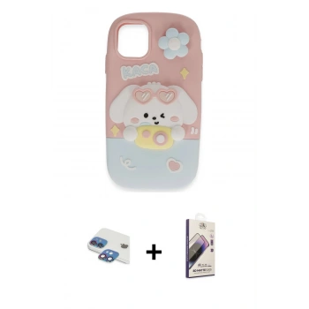 MARSİLYAN™- iPhone 11 Kılıf Akış Yansıma - Siyah Bilvis 3D Mat Cam Ekran Koruyucu + Pers Alüminyum Kamera Lens - GI