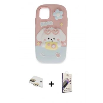 MARSİLYAN™- iPhone 11 Kılıf Akış Yansıma - Siyah Bilvis 3D Mat Cam Ekran Koruyucu + Pers Alüminyum Kamera Lens - GD