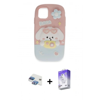 MARSİLYAN™- iPhone 11 Kılıf Akış Yansıma - Siyah Bilvis 5in1 3D Magic Cam Ekran Koruyucu + Pers Alüminyum Kamera Lens - GI