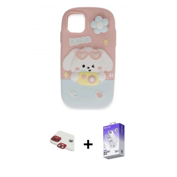 MARSİLYAN™- iPhone 11 Kılıf Akış Yansıma - Siyah Bilvis 5in1 3D Magic Cam Ekran Koruyucu + Pers Alüminyum Kamera Lens - KI