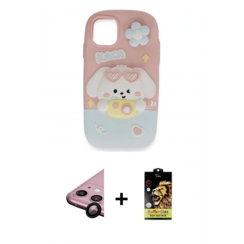 MARSİLYAN™- iPhone 11 Kılıf Akış Yansıma - Siyah Buffer Cam Ekran Koruyucu + Raze Metal Kamera Lens - SH