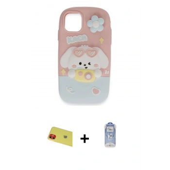 MARSİLYAN™- iPhone 11 Kılıf Akış Yansıma - Siyah Joko Magic 5D Cam + Rainbow Kamera Lens Koruma Cam - KI