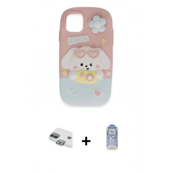 MARSİLYAN™- iPhone 11 Kılıf Akış Yansıma - Siyah Joko Magic 5D Cam + Pers Alüminyum Kamera Lens - YL