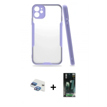 MARSİLYAN™- iPhone 11 Kılıf Atlas Asil Serisi - Şeffaf 360 Full Body Arka Koruyucu + Pers Alüminyum Kamera Lens - GI