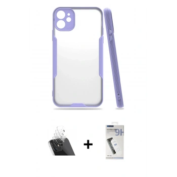 MARSİLYAN™- iPhone 11 Kılıf Atlas Asil Serisi - Şeffaf Uv Polymer Nano Ekran Koruyucu + Kamera Lens Koruma Cam - SF