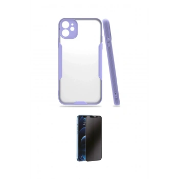 MARSİLYAN™- iPhone 11 Kılıf Atlas Asil Serisi - Siyah 3D Antistatik Hayalet Cam Ekran Koruyucu