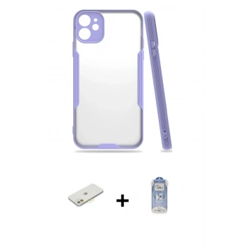 MARSİLYAN™- iPhone 11 Kılıf Atlas Asil Serisi - Siyah Joko Magic 5D Cam + Renkli Kamera Lens Koruma Cam - TU