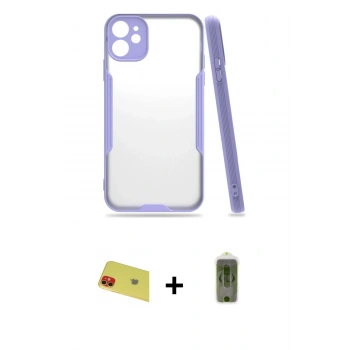 MARSİLYAN™- iPhone 11 Kılıf Atlas Asil Serisi - Siyah Joko Magic 5D Hayalet Cam + Rainbow Kamera Lens Koruma Cam - KI