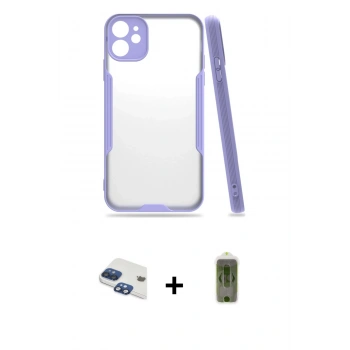 MARSİLYAN™- iPhone 11 Kılıf Atlas Asil Serisi - Siyah Joko Magic 5D Hayalet Cam + Pers Alüminyum Kamera Lens - LT