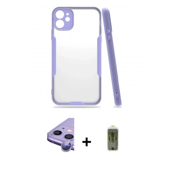 MARSİLYAN™- iPhone 11 Kılıf Atlas Asil Serisi - Siyah Joko Magic 5D Hayalet Cam + Raze Metal Kamera Lens - MR