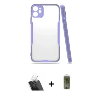MARSİLYAN™- iPhone 11 Kılıf Atlas Asil Serisi - Siyah Joko Magic 5D Hayalet Cam + Kamera Lens Koruma Cam - SF