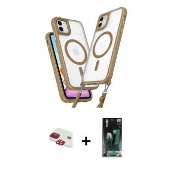 MARSİLYAN™- iPhone 11 Kılıf Atlas Doku Koleksiyonu - Siyah 360 Mat Full Body Arka Koruyucu + Pers Alüminyum Kamera Lens - KI