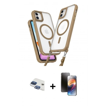 MARSİLYAN™- iPhone 11 Kılıf Atlas Doku Koleksiyonu - Siyah 3D Antistatik Mat Seramik Nano Ekran Koruyucu + Pers Alüminyum Kamera Lens - LT