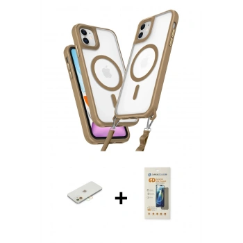 MARSİLYAN™- iPhone 11 Kılıf Atlas Doku Koleksiyonu - Siyah 6D Mat Seramik Hayalet Nano Ekran Koruyucu + Renkli Kamera Lens Koruma Cam - TU