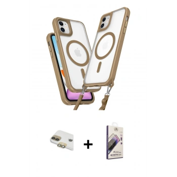 MARSİLYAN™- iPhone 11 Kılıf Atlas Doku Koleksiyonu - Siyah Bilvis 3D Mat Cam Ekran Koruyucu + Pers Alüminyum Kamera Lens - GD
