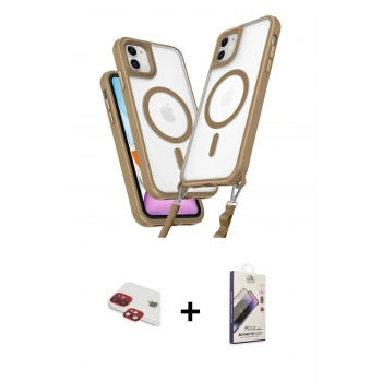 MARSİLYAN™- iPhone 11 Kılıf Atlas Doku Koleksiyonu - Siyah Bilvis 3D Mat Cam Ekran Koruyucu + Pers Alüminyum Kamera Lens - KI