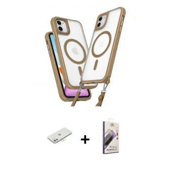 MARSİLYAN™- iPhone 11 Kılıf Atlas Doku Koleksiyonu - Siyah Bilvis 3D Mat Cam Ekran Koruyucu + Renkli Kamera Lens Koruma Cam - SI