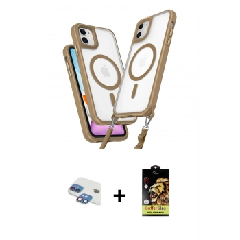 MARSİLYAN™- iPhone 11 Kılıf Atlas Doku Koleksiyonu - Siyah Buffer Cam Ekran Koruyucu + Pers Alüminyum Kamera Lens - GI