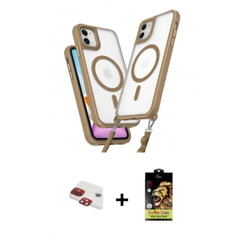 MARSİLYAN™- iPhone 11 Kılıf Atlas Doku Koleksiyonu - Siyah Buffer Cam Ekran Koruyucu + Pers Alüminyum Kamera Lens - KI