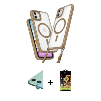 MARSİLYAN™- iPhone 11 Kılıf Atlas Doku Koleksiyonu - Siyah Buffer Cam Ekran Koruyucu + Raze Metal Kamera Lens - MI