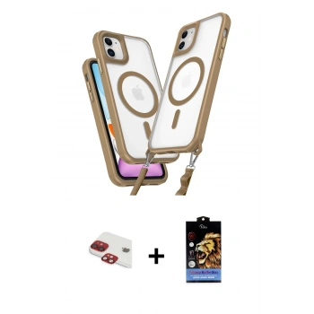 MARSİLYAN™- iPhone 11 Kılıf Atlas Doku Koleksiyonu - Siyah Buffer Hayalet Cam Ekran Koruyucu + Pers Alüminyum Kamera Lens - KI