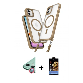 MARSİLYAN™- iPhone 11 Kılıf Atlas Doku Koleksiyonu - Siyah Buffer Hayalet Cam Ekran Koruyucu + Raze Metal Kamera Lens - KI
