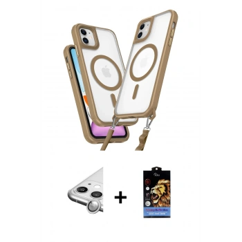MARSİLYAN™- iPhone 11 Kılıf Atlas Doku Koleksiyonu - Siyah Buffer Hayalet Cam Ekran Koruyucu + Raze Metal Kamera Lens - GS