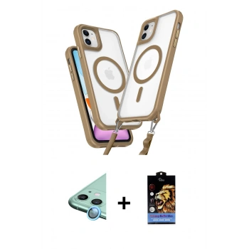 MARSİLYAN™- iPhone 11 Kılıf Atlas Doku Koleksiyonu - Siyah Buffer Hayalet Cam Ekran Koruyucu + Raze Metal Kamera Lens - MI