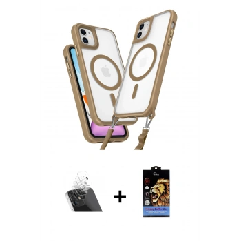 MARSİLYAN™- iPhone 11 Kılıf Atlas Doku Koleksiyonu - Siyah Buffer Hayalet Cam Ekran Koruyucu + Kamera Lens Koruma Cam - SF