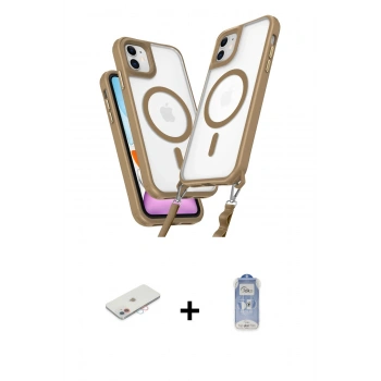 MARSİLYAN™- iPhone 11 Kılıf Atlas Doku Koleksiyonu - Siyah Joko Magic 5D Cam + Renkli Kamera Lens Koruma Cam - PE