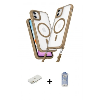 MARSİLYAN™- iPhone 11 Kılıf Atlas Doku Koleksiyonu - Siyah Joko Magic 5D Cam + Renkli Kamera Lens Koruma Cam - TU