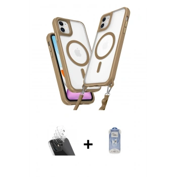 MARSİLYAN™- iPhone 11 Kılıf Atlas Doku Koleksiyonu - Siyah Joko Magic 5D Cam + Kamera Lens Koruma Cam - SF