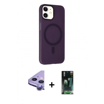 MARSİLYAN™- iPhone 11 Kılıf Çekirdek Modern Prime - Şeffaf 360 Full Body Arka Koruyucu + Raze Metal Kamera Lens - MR