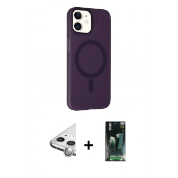 MARSİLYAN™- iPhone 11 Kılıf Çekirdek Modern Prime - Şeffaf 360 Full Body Arka Koruyucu + Raze Metal Kamera Lens - GS