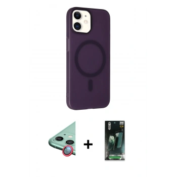 MARSİLYAN™- iPhone 11 Kılıf Çekirdek Modern Prime - Şeffaf 360 Full Body Arka Koruyucu + Raze Metal Kamera Lens - KI