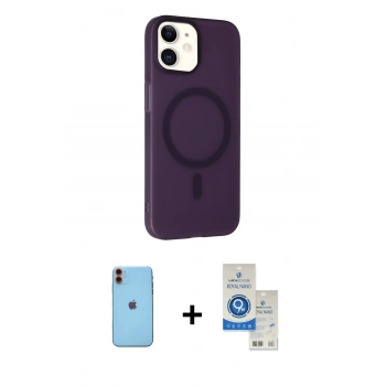 MARSİLYAN™- iPhone 11 Kılıf Çekirdek Modern Prime - Şeffaf Royal Nano Ekran Koruyucu + Neon Fosforlu Kamera Lens - TU