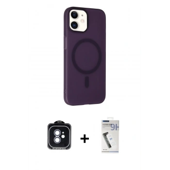 MARSİLYAN™- iPhone 11 Kılıf Çekirdek Modern Prime - Şeffaf Uv Polymer Nano Ekran Koruyucu + PVD Metal Kamera Lens - MI