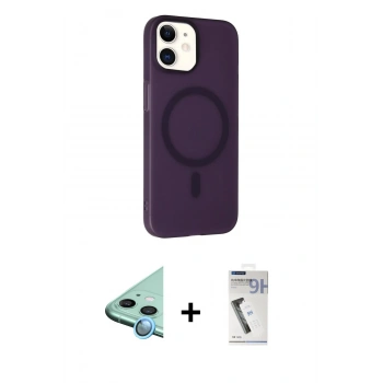 MARSİLYAN™- iPhone 11 Kılıf Çekirdek Modern Prime - Şeffaf Uv Polymer Nano Ekran Koruyucu + Raze Metal Kamera Lens - MI