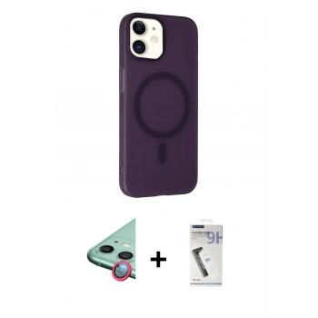 MARSİLYAN™- iPhone 11 Kılıf Çekirdek Modern Prime - Şeffaf Uv Polymer Nano Ekran Koruyucu + Raze Metal Kamera Lens - KI