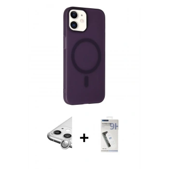 MARSİLYAN™- iPhone 11 Kılıf Çekirdek Modern Prime - Şeffaf Uv Polymer Nano Ekran Koruyucu + Raze Metal Kamera Lens - GS