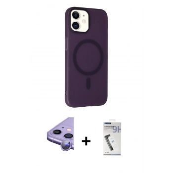 MARSİLYAN™- iPhone 11 Kılıf Çekirdek Modern Prime - Şeffaf Uv Polymer Nano Ekran Koruyucu + Raze Metal Kamera Lens - MR
