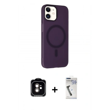 MARSİLYAN™- iPhone 11 Kılıf Çekirdek Modern Prime - Şeffaf Uv Polymer Nano Ekran Koruyucu + PVD Metal Kamera Lens - TU