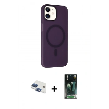 MARSİLYAN™- iPhone 11 Kılıf Çekirdek Modern Prime - Siyah 360 Mat Full Body Arka Koruyucu + Pers Alüminyum Kamera Lens - LT